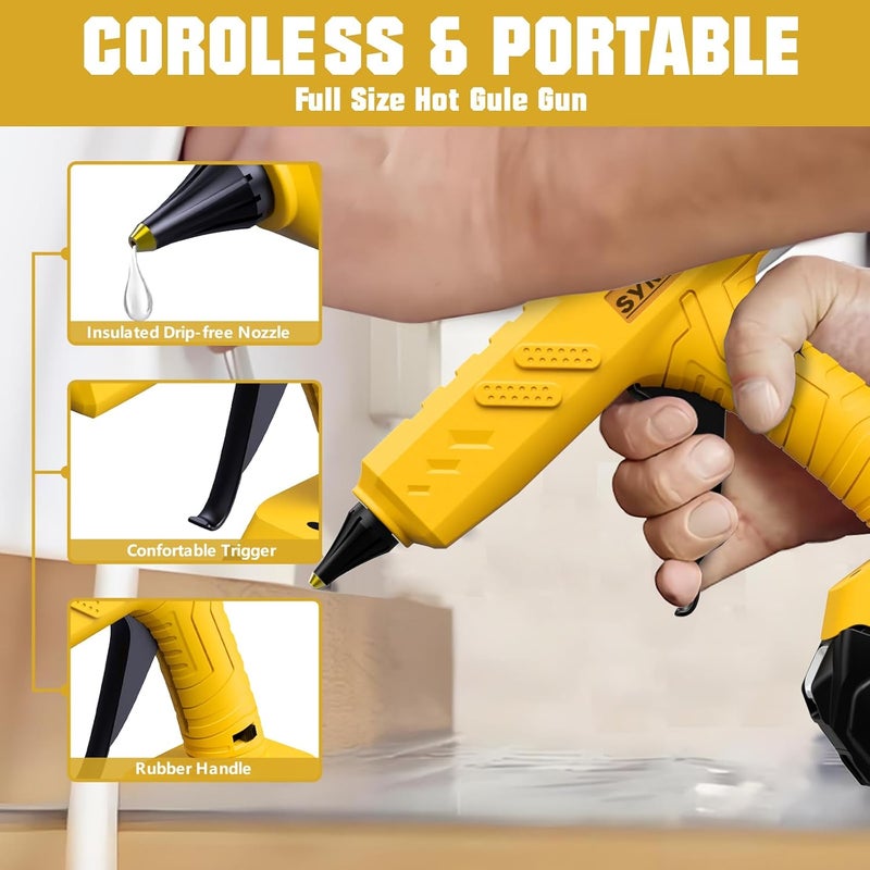 Synxiter Hot Glue Gun, 20V Cordless Glue Gun with 30 PCS Full Size Glue Sticks, 3.5Ah Rechargeable Battery Glue Gun Kit for DIY, Arts & Craft, Repair Furniture, School - Image 2